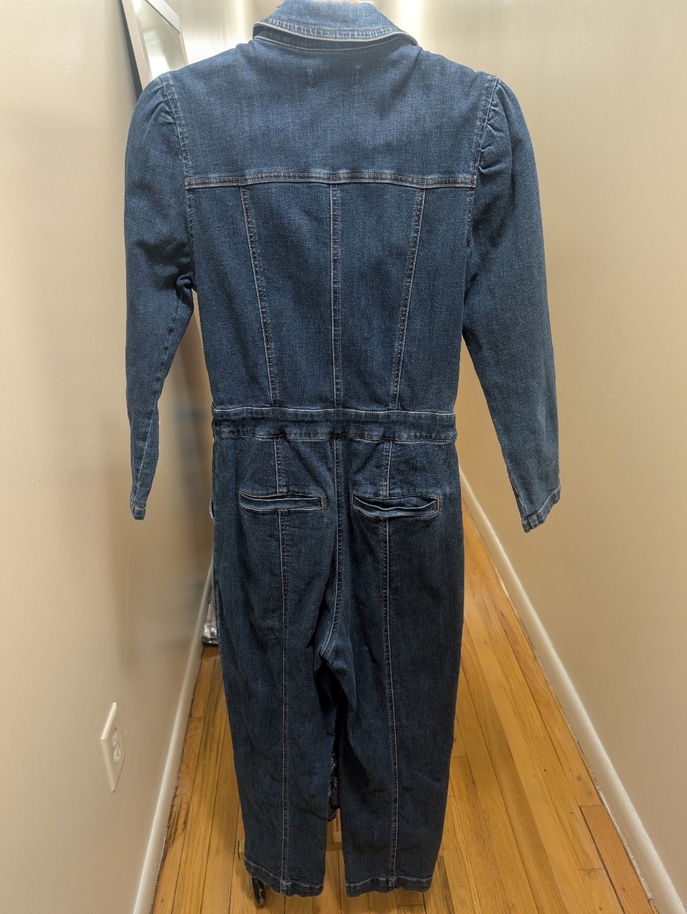Madewell Denim Jumpsuit Puff Sleeve Size 6 - Picture 6 of 8